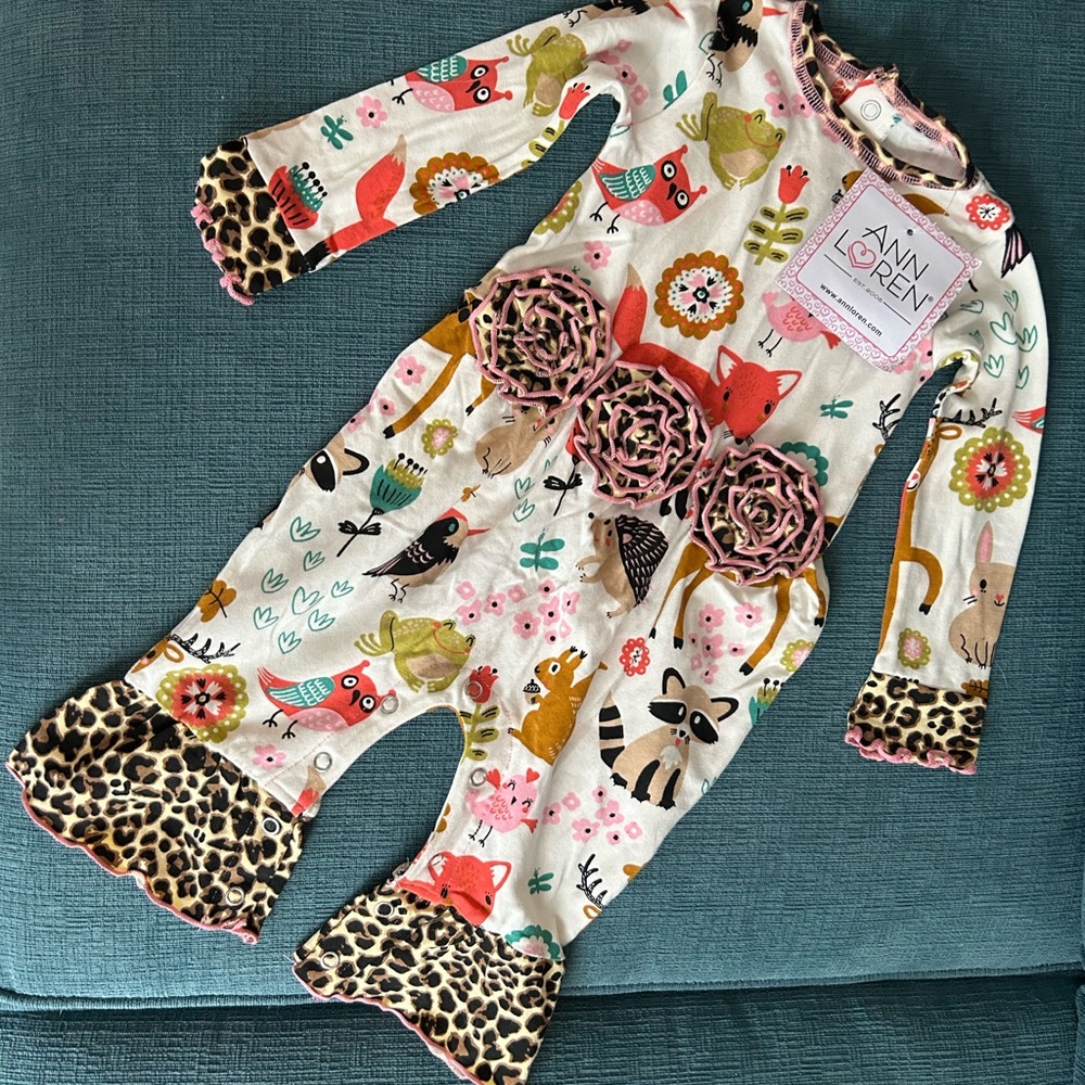 NWT AnnLoren Animal Romper 6mo - 12 mo